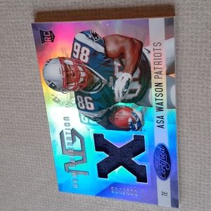 Asa Watson New England Patriots Rookie Refractor Game Used Card /599